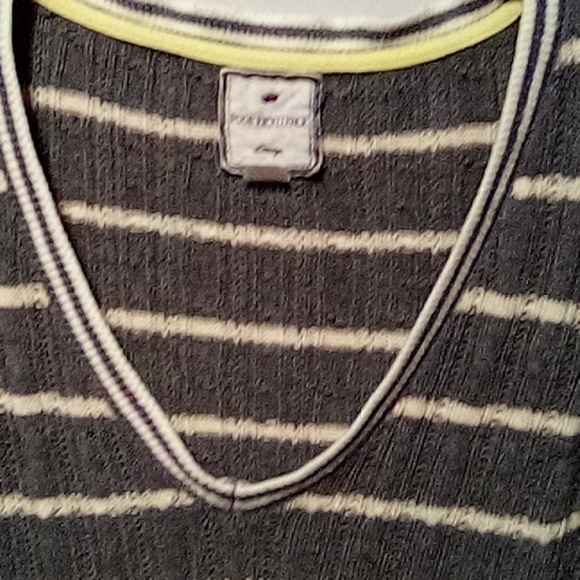Poof excellence gray and white striped sweater. Size large. - Picture 7 of 7